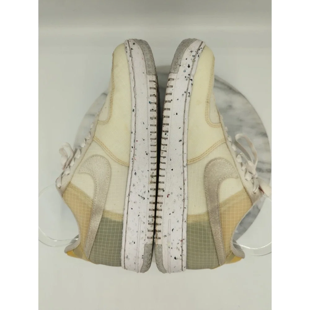 Nike Air Force 1 Shoes Woman's 8.5 White Low Crater Move to Zero White Orange‎